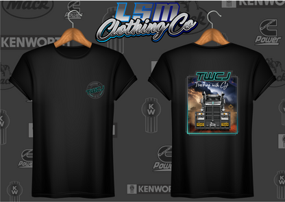 Trucking with CJ Kenworth T909 Design - T-Shirts