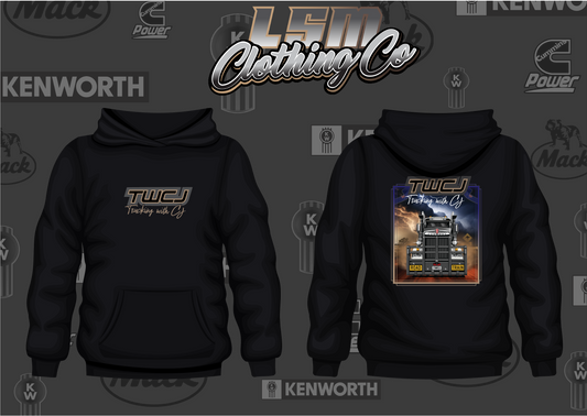 Trucking with CJ Kenworth T909 Design - Hoodies