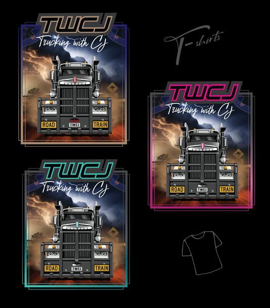 Trucking with CJ Kenworth T909 Design - T-Shirts